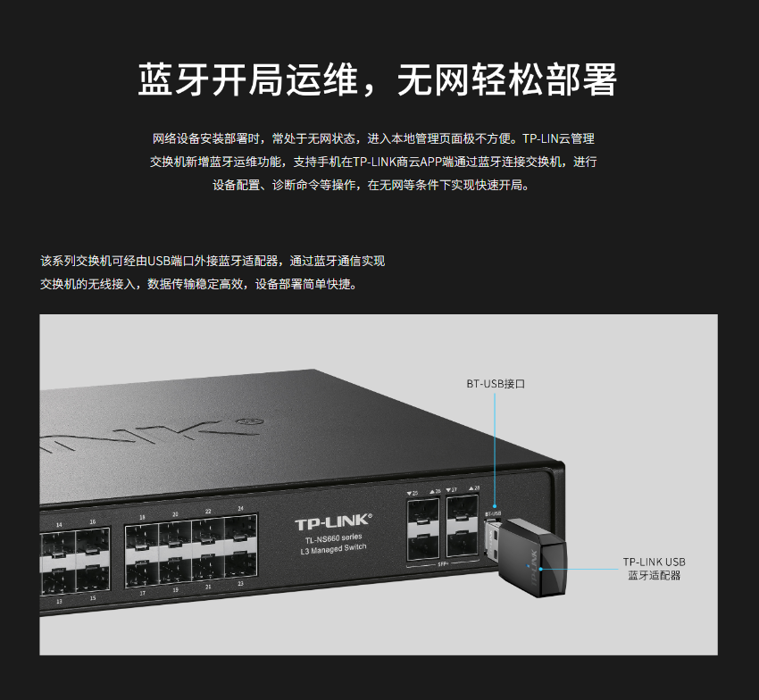 普联 tl-ns660-24f4t 万兆上联三层网管交换机