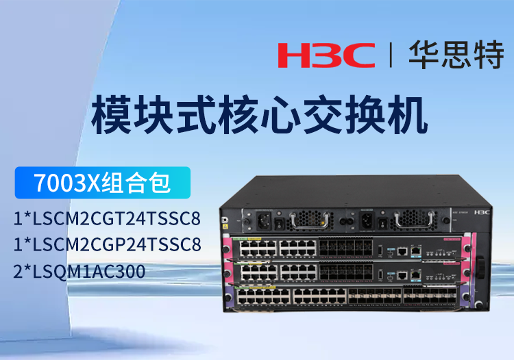 华三h3c s7003x 24千兆光 24千兆电套包 ls-7003x多业务企业级网络核心路由交换机 标准版光电组合套装 双电源